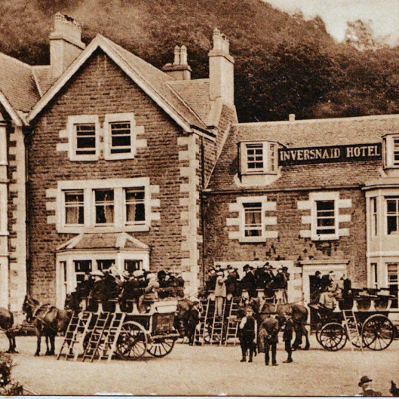 Inversnaid Hotel with carriages